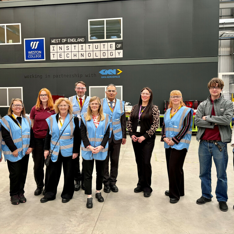 Claire Hazelgrove MP and WEIoT staff at West of England Institute of Technology